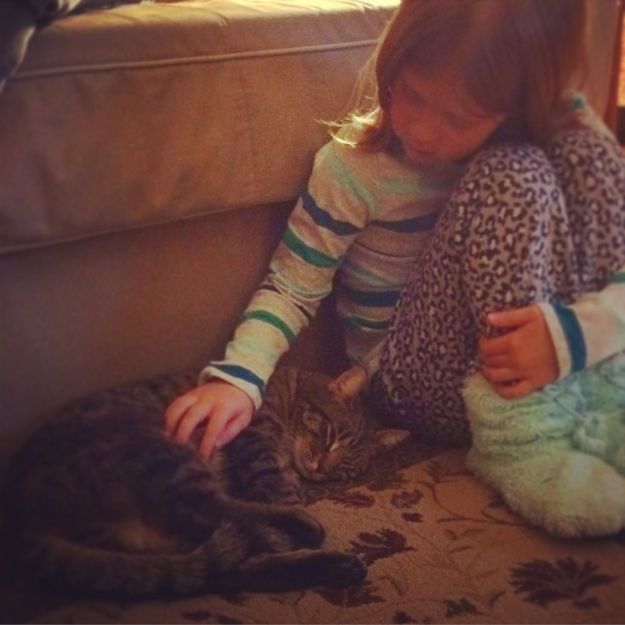 Miss L took tender care of him. 